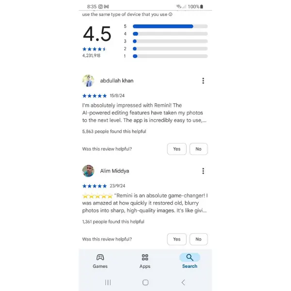 reviews  about remini